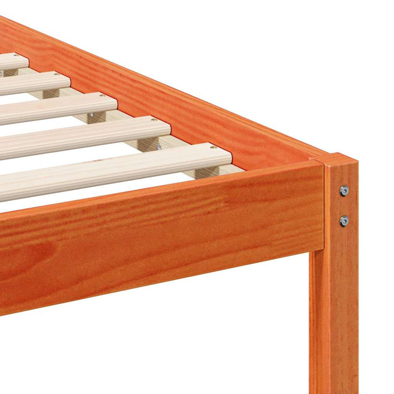 Solid Wood Bed, Wax Brown, Super King (6')