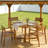5-Piece Acacia Wood Patio Dining Set With 47.2" Round Slatted Table & 4 Chairs-757622337