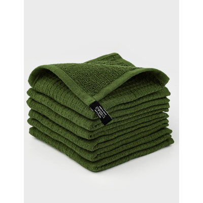  Linges à vaisselle 100% coton un côté gaufré un côté éponge, torchons ultra super absorbants à séchage rapide, 12 x 12 pouces, paquet de 6, vert menthe