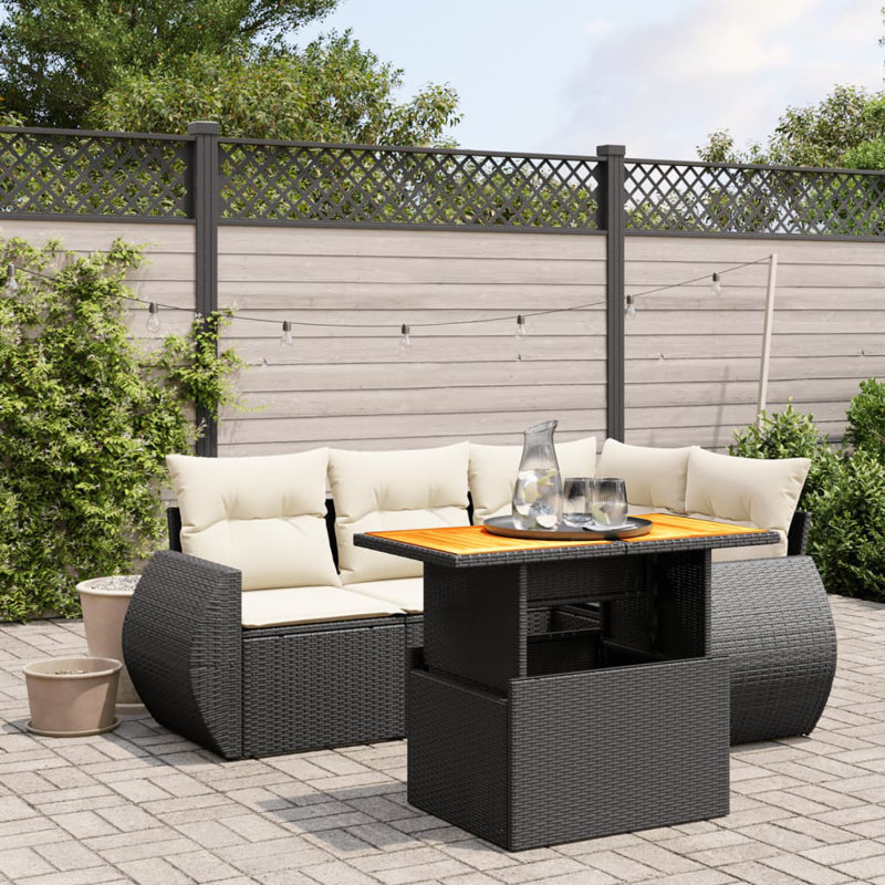 Ensemble de canapé de jardin en rotin avec coussins Vidaxl