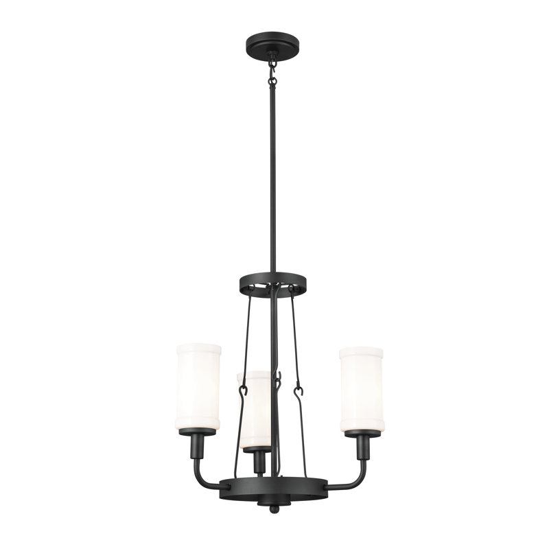 Vetivene 3 - Light Dimmable Classic / Traditional Chandelier, Textured Black