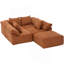 Canapé modulaire en forme de L de 142 po, sans assemblage, canapé 5 pièces, canapé-lit convertible, canapé entièrement compressé, canapé à 5 places et repose-pieds, chenille, orange