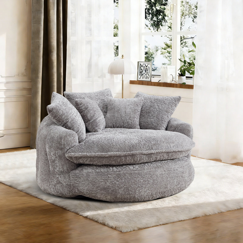Fauteuil surdimensionné Boneless, Gris clair