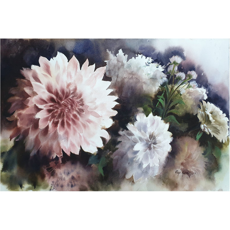 Peinture fleurie | Aquarelle sur papier par Puja Kumar