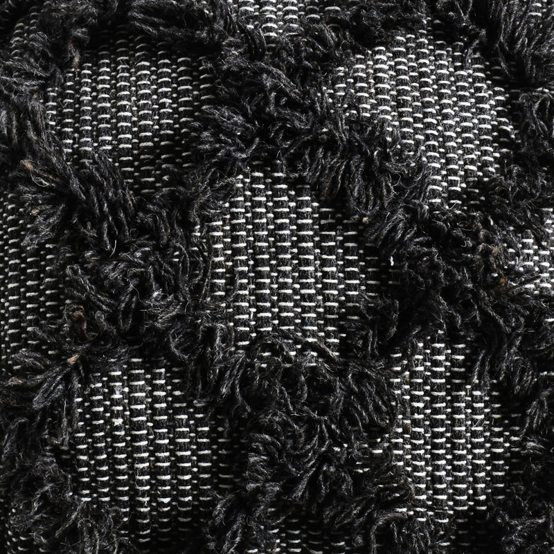 Pouf carré en laine et coton brun - 16 x 16 x 16 po, capacité de 200 livres, entièrement assemblé, rempli de perles, perles de 200 lb fabriquées à la main