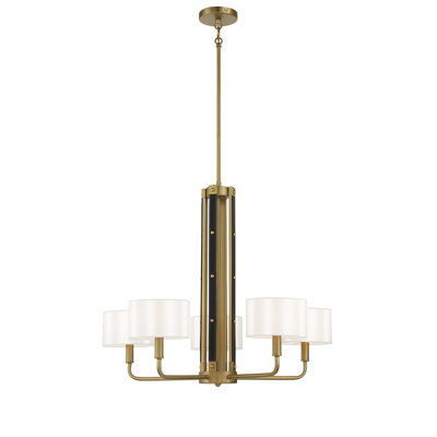 Minka Lavery Chelsea Soft Brass With White Silk Chandelier -  2785-695