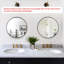 Miroir mural rond avec cadre en métal noir mat - Miroir circulaire pour la salle de bain, le salon, l'entrée, le couloir et le meuble-lavabo - Verre HD avec reflet transparent - Installation facile-1226662073