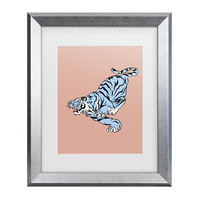 «Little Dean Chassing Tiger», art encadré, H 14,5 po x l 17,5 po, Cadre argenté