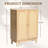 Original Wooden Bathroom Cabinet With Rattan Surface And Double Doors