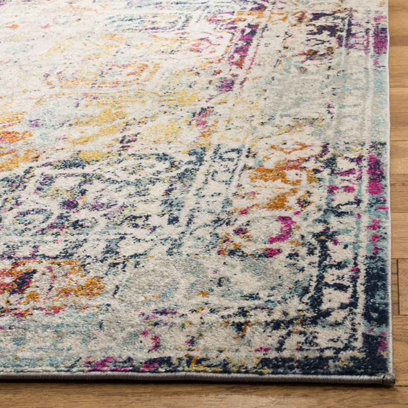Sydnor Hooked Ivory/Aqua, Rectangle 91 x 152 cm