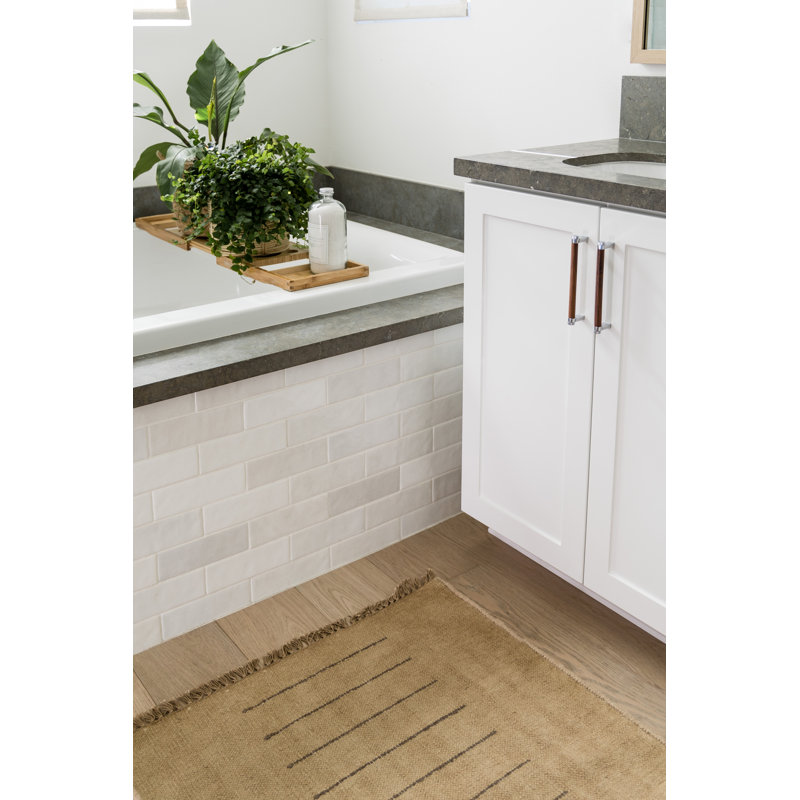 Pure Salt by Momeni Corfu Hand Tufted Wool and Cotton Geometric Beige Area Rug, Rectangle 6'3" x 9'