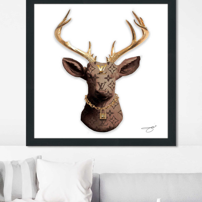 Louis Vuitton Deer (Square) par By Jodi - impression, Cadre espresso, H 25,5 po x l 25,5 po x P 1 po