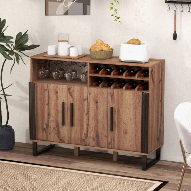 Armoire à vin avec 3 portes et tablettes réglables Home