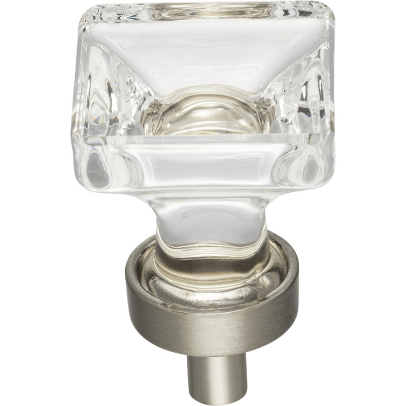Harlow Square Knob, 1 3/8", Satin Nickel