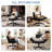 Criss Cross Office Chair with Wheels & Armrests, PU Leather Wide Seat Desk Office Chair with 5-Gear Flip-up Armrests, Comfortable Swivel Rolling Tilting Vanity Chair for Home Make up Bedroom Apartment-1374547043