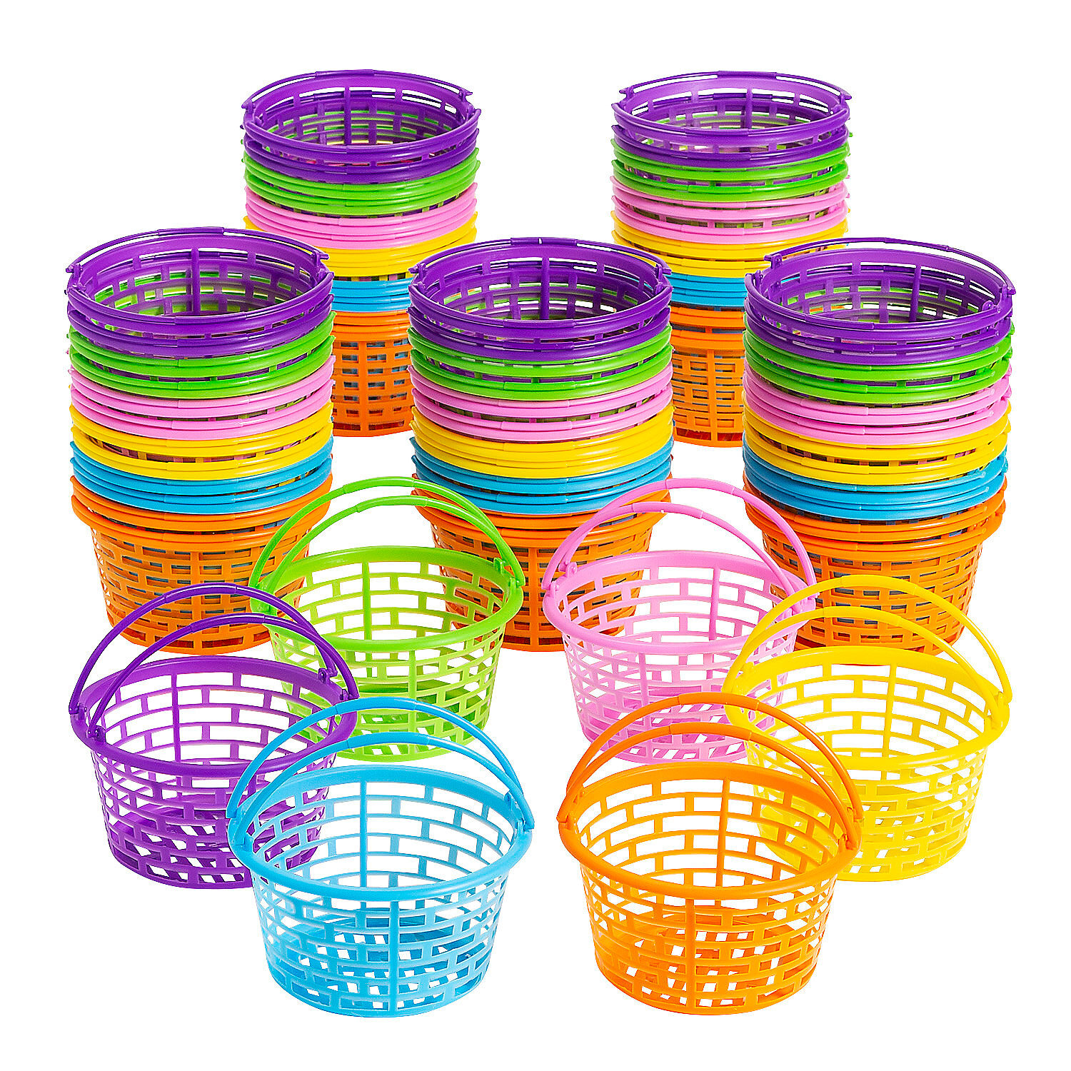 The Holiday Aisle® Bulk Bright Round Easter Baskets - 72 Pc. - Party ...