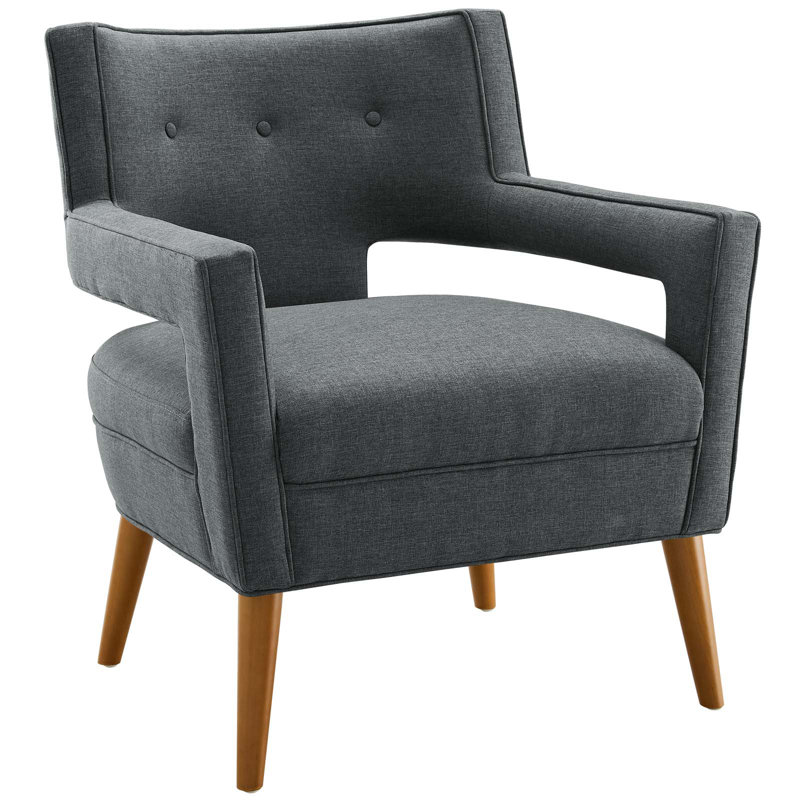 Modway Sheer Fabric Armchair, Gray Velvet