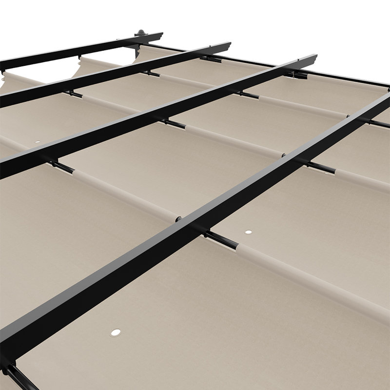 Aluminium Pergola with Retractable Roof, Beige