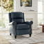 Ameiah Upholstered Navy Blue Faux Leather Manual Push Back Recliner Chair with Wingback-1307340479