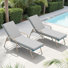73.9" Aluminum Patio Lounge Chairs With 72" Detachable Cushions And Adjustable Back(Set Of 2)