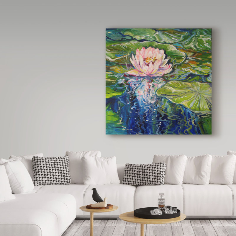 Duniya «Sweet Lotus», reproduction de peinture acrylique sur toile tendue, H 14 po x l 14 po x P 2 po