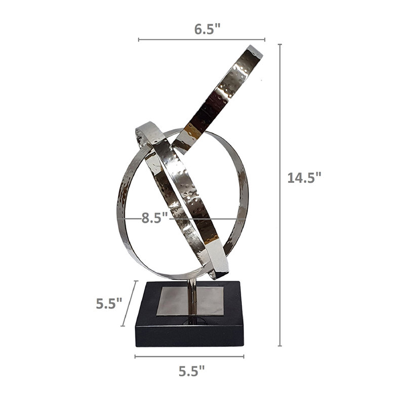 Sculpture d'anneau de Twining avec base en marbre