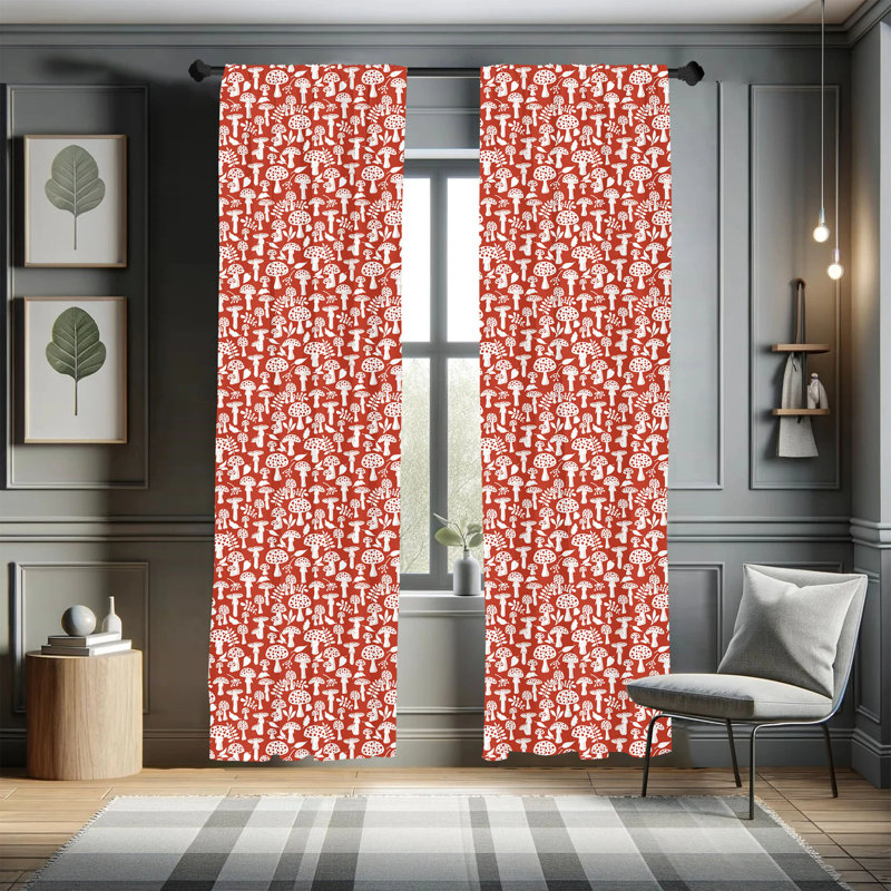 Mushroom Semi-Sheer Rod Pocket Sliding Panel, 28" x 95"