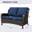 Outdoor Patio Rattan Loveseat With Cushions-1293577885
