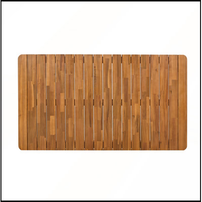 Table de salle à manger en bois d'acacia pour 6 personnes, style ferme, pour terrasse, jardin ou cour arrière. Bois de teck, capacité de charge 82 kg, 160 cm de long.