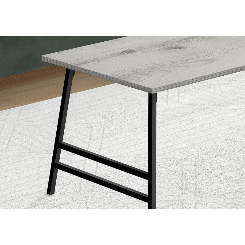 Table basse, accent, cocktail, rectangulaire, stratifié gris, métal noir, Gris