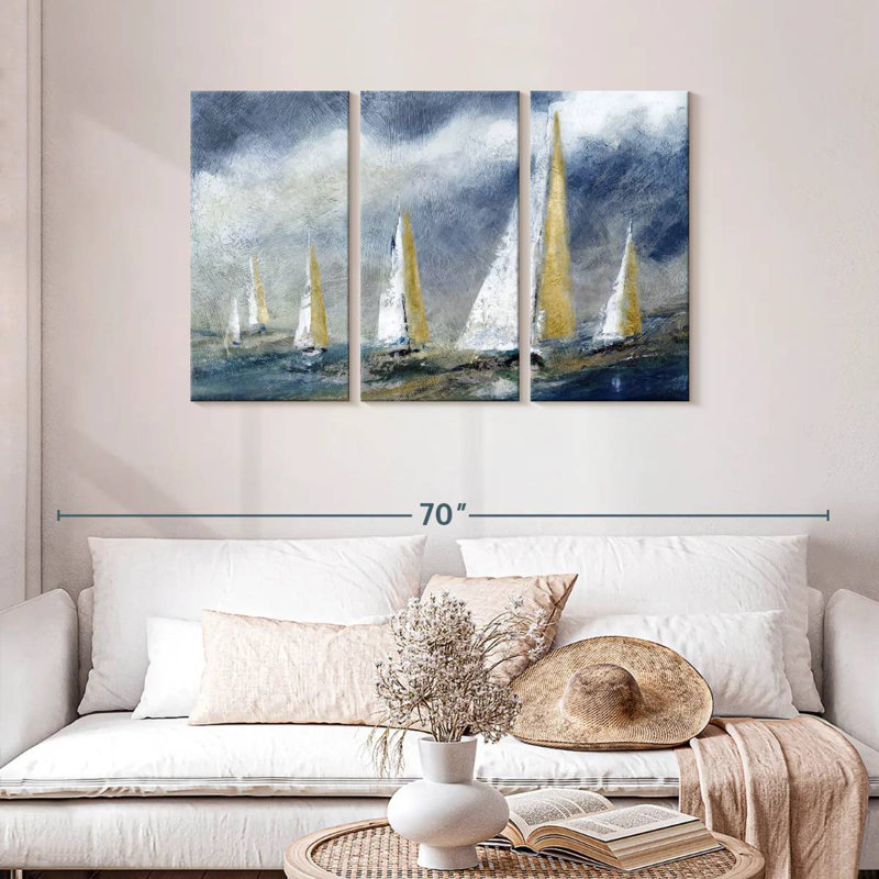 Aletra Indigo Swells, 28" H x 45" W