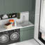 Évier à lessive 24 po x l 18 po à cuve en composite composite à quartz noir et blanc avec accessoires-133205109-133205108