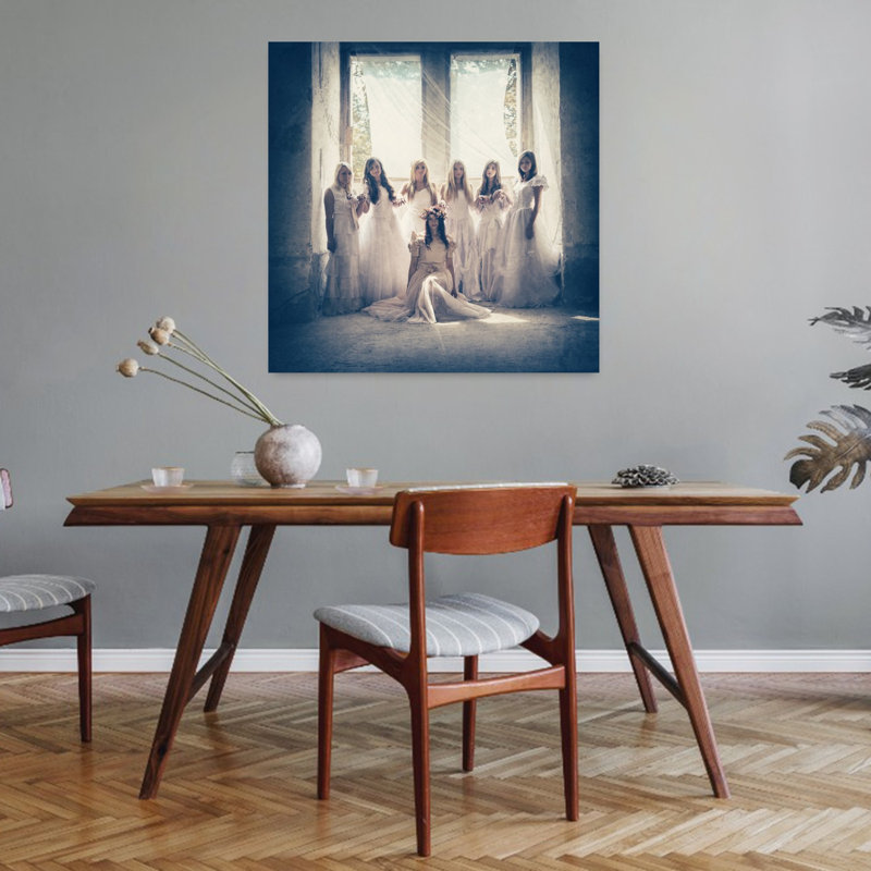 Tableau mural vintage coloré pour la journée des mariées, H 32 po x l 32 po