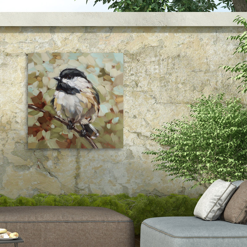 Toile d'extérieur Andrea Lavery Woodland Chickadee, H 14 po x l 14 po