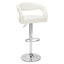 George Set of 2 Adjustable Bar Stools with Backs Arms, Modern PU Leather Swivel Counter Height Stools with Footrest, Kitchen Island Chairs for Dining Room, Home Bar, Cafe, White-1069806058-1010057423