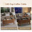 Table basse à plateau relevable avec rangement Lyra, table basse ovale en bois moderne, table basse en noyer pour le salon, l 38,6 po x P 18,9 po x H 18,5 po-550276709