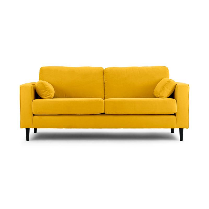 Millerville Velvet Sofa, 93"H x 193"W x 93"D, Mustard