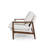 Boucle Square Arm Accent Chair with Solid Oak Wood Frame, Fully Assembled