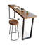 Ensemble de tables de bar 2 personnes brun clair + bois massif noir + fer