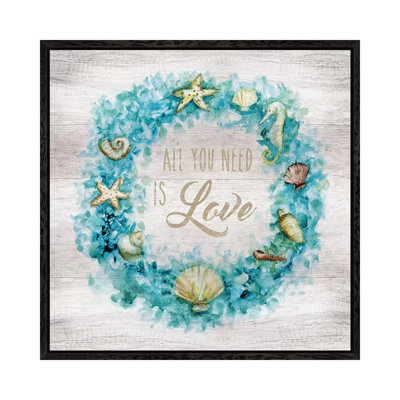Love Beach Wreath by Nan - Print on Canvas