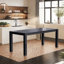 Black solid wood dining table rectangular home