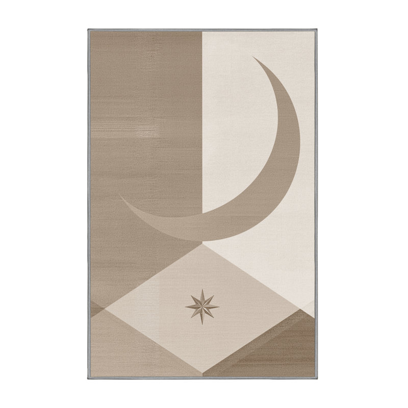Tapis gris lavable à la machine Bartow, 7 x 10