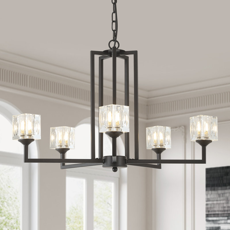 Lustre noir de style campagnard pour salle à manger