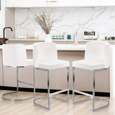 Tabouret de comptoir rembourré 26 po Bittencourt