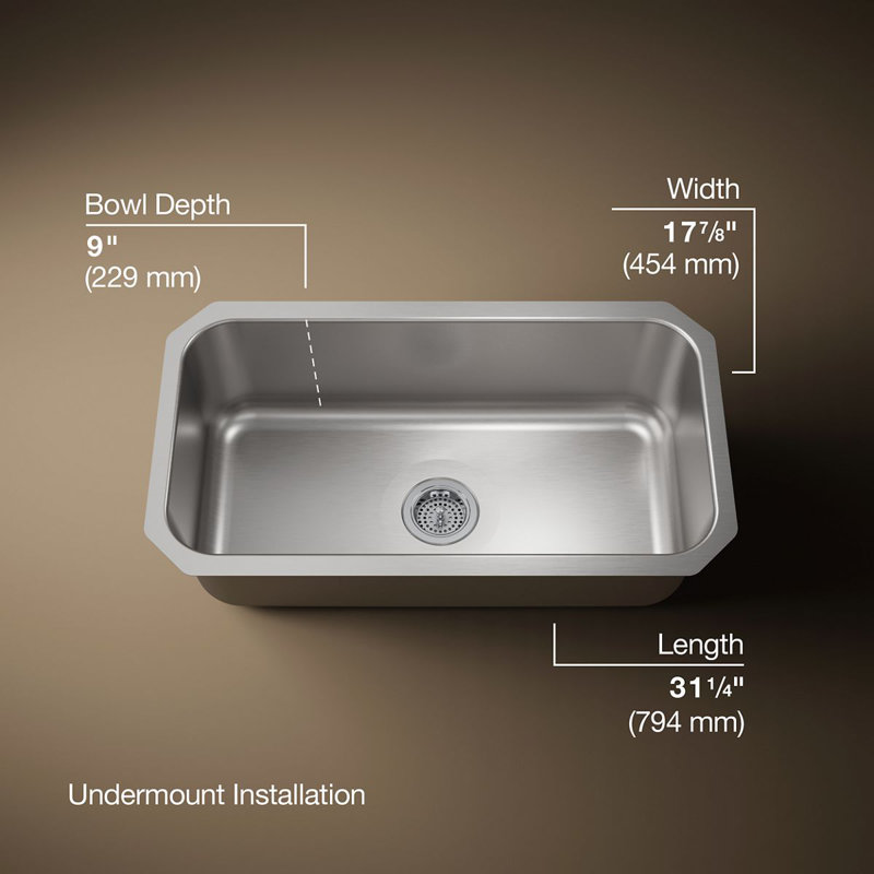 Undertone® Large Under-Mount Single-Bowl Kitchen Sink