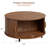 31.5" Modern Round Coffee Table With 360° Curved Sliding Door.-1323270125