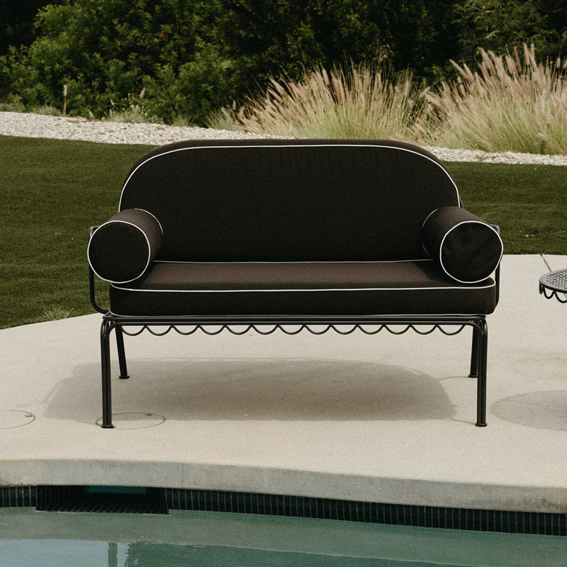 Love Seat Slip Cover Set, Green/Pink Striped Acrylic