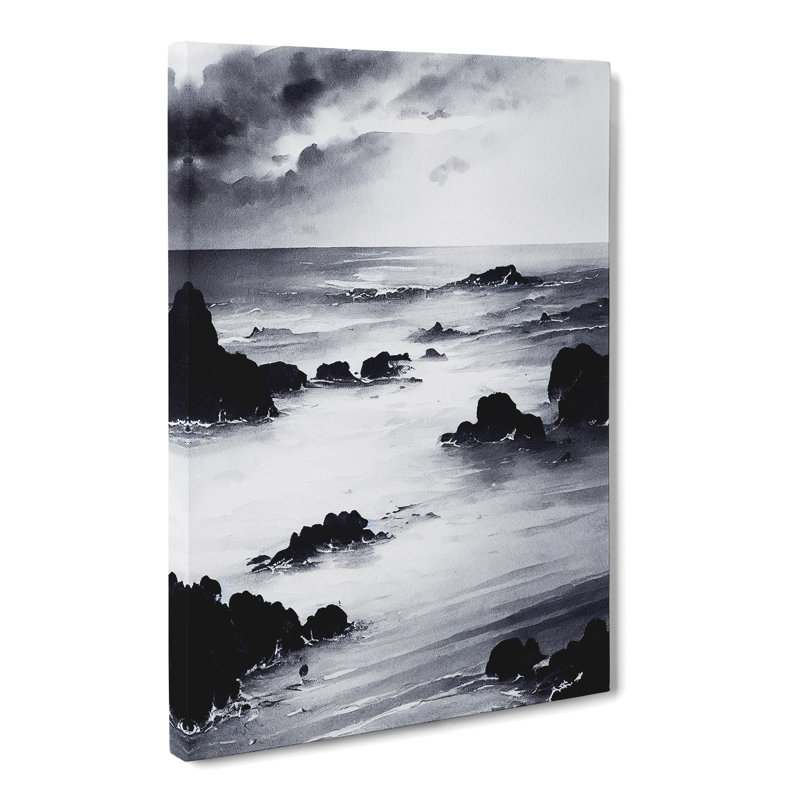 Seascape Ink - Wrapped Canvas, 76cm H x 50cm W x 3cm D