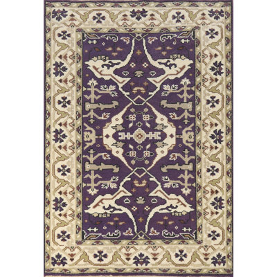 Purple Wool Oushak Indian Rug 4x6