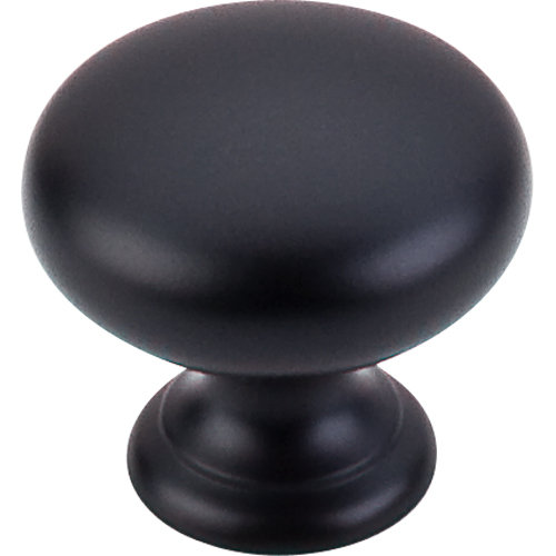 Mushroom 1 1/4" Diameter Round Knob, Black